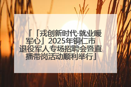 「戎创新时代·就业暖军心」2025年铜仁市退役军人专场招聘会暨直播带岗活动顺利举行