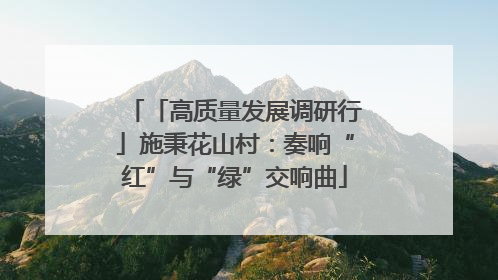 「高质量发展调研行」施秉花山村：奏响“红”与“绿”交响曲