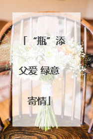 “瓶”添父爱 绿意寄情