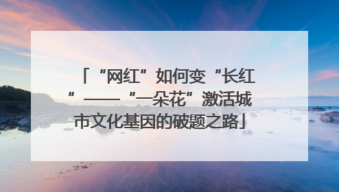 “网红”如何变“长红”——“一朵花”激活城市文化基因的破题之路
