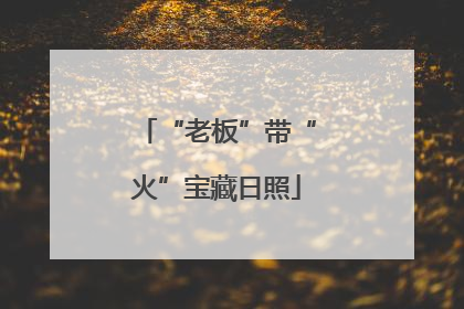 “老板”带“火”宝藏日照
