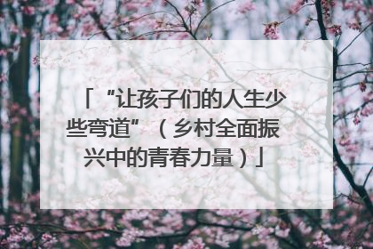 “让孩子们的人生少些弯道”（乡村全面振兴中的青春力量）
