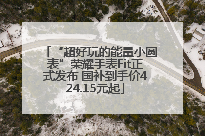 “超好玩的能量小圆表”荣耀手表Fit正式发布 国补到手价424.15元起