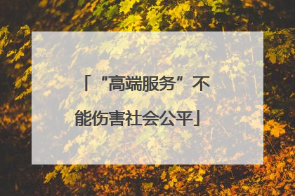 “高端服务”不能伤害社会公平