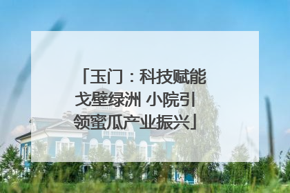 玉门：科技赋能戈壁绿洲 小院引领蜜瓜产业振兴