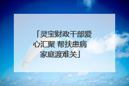 灵宝财政干部爱心汇聚 帮扶患病家庭渡难关