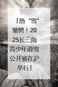 热“雪”驰骋！2025长三角青少年滑雪公开赛在沪举行
