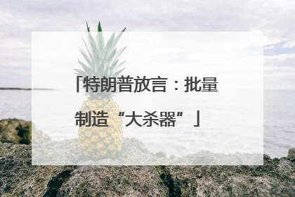特朗普放言：批量制造“大杀器”