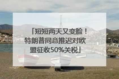 短短两天又变脸！特朗普同意推迟对欧盟征收50%关税