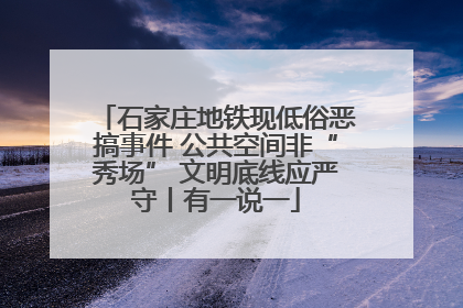 石家庄地铁现低俗恶搞事件 公共空间非“秀场” 文明底线应严守丨有一说一