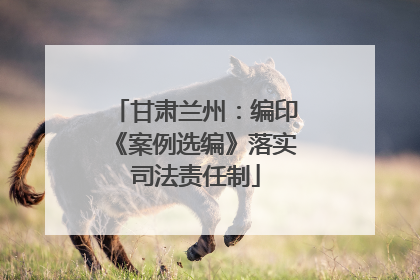 甘肃兰州：编印《案例选编》落实司法责任制
