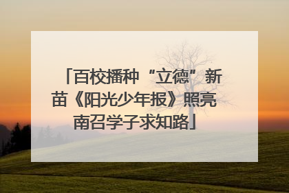 百校播种“立德”新苗《阳光少年报》照亮南召学子求知路