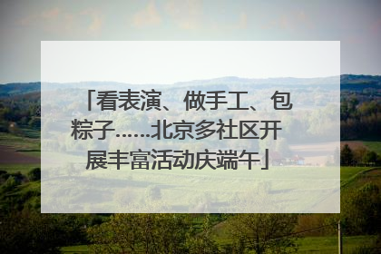 看表演、做手工、包粽子……北京多社区开展丰富活动庆端午