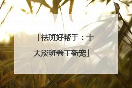 祛斑好帮手：十大淡斑卷王新宠