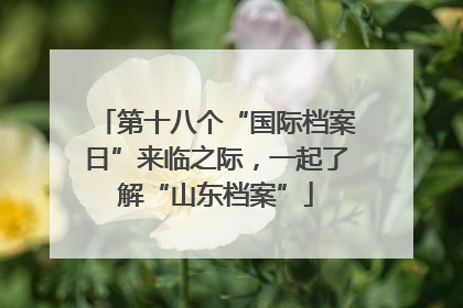 第十八个“国际档案日”来临之际，一起了解“山东档案”