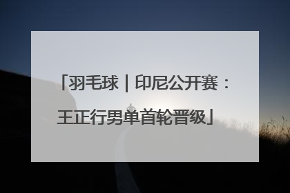 羽毛球｜印尼公开赛：王正行男单首轮晋级