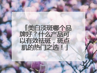 美白淡斑哪个品牌好？什么产品可以有效祛斑，斑点肌的热门之选！