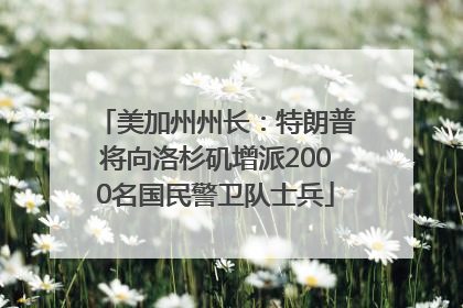 美加州州长：特朗普将向洛杉矶增派2000名国民警卫队士兵