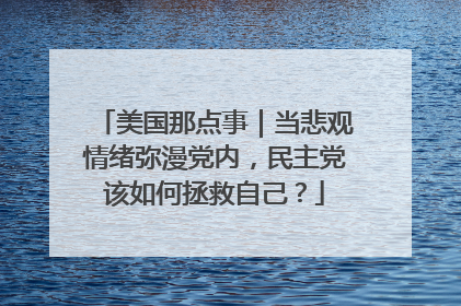 美国那点事｜当悲观情绪弥漫党内，民主党该如何拯救自己？