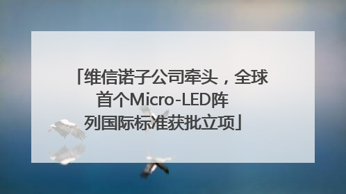 维信诺子公司牵头，全球首个Micro-LED阵列国际标准获批立项