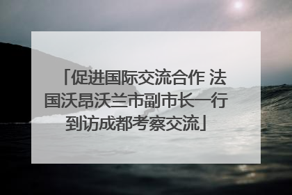 促进国际交流合作 法国沃昂沃兰市副市长一行到访成都考察交流