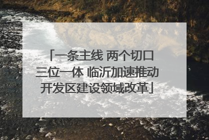 一条主线 两个切口 三位一体 临沂加速推动开发区建设领域改革