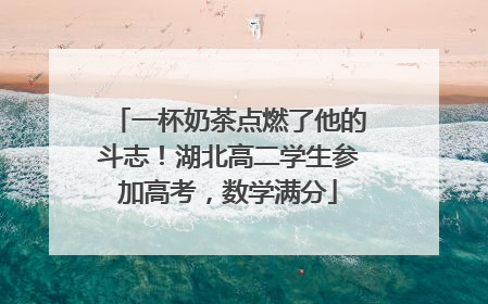 一杯奶茶点燃了他的斗志！湖北高二学生参加高考，数学满分