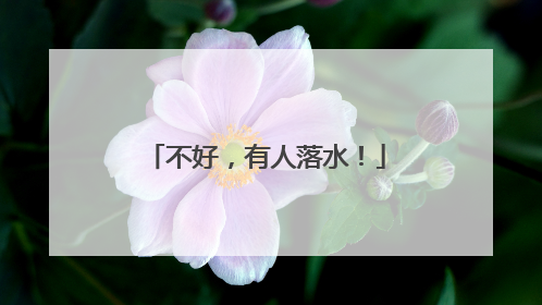不好，有人落水！
