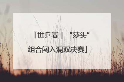 世乒赛｜“莎头”组合闯入混双决赛