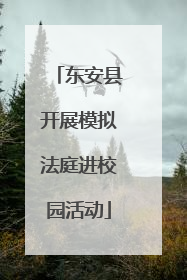 东安县开展模拟法庭进校园活动