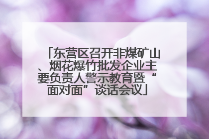东营区召开非煤矿山、烟花爆竹批发企业主要负责人警示教育暨“面对面”谈话会议