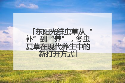 东阳光鲜虫草从“补”到“养”，冬虫夏草在现代养生中的新打开方式