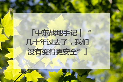 中东战地手记｜“几十年过去了，我们没有变得更安全”