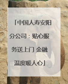 中国人寿安阳分公司：贴心服务送上门 金融温度暖人心