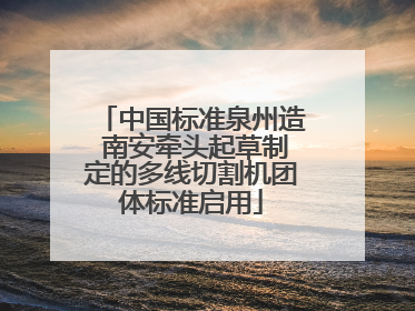 中国标准泉州造 南安牵头起草制定的多线切割机团体标准启用