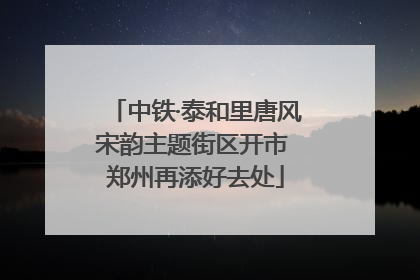 中铁·泰和里唐风宋韵主题街区开市 郑州再添好去处
