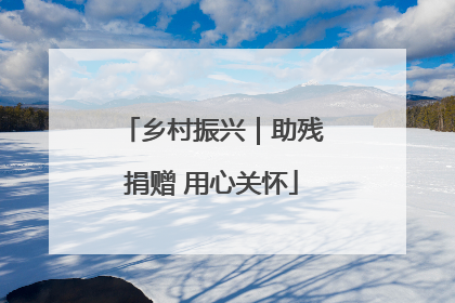 乡村振兴｜助残捐赠 用心关怀