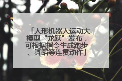 人形机器人运动大模型“龙跃”发布，可根据指令生成跑步、舞蹈等连贯动作