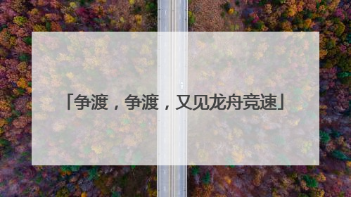 争渡，争渡，又见龙舟竞速