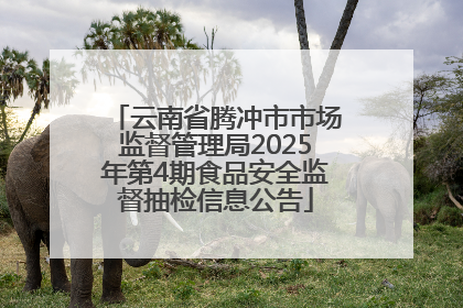 云南省腾冲市市场监督管理局2025年第4期食品安全监督抽检信息公告
