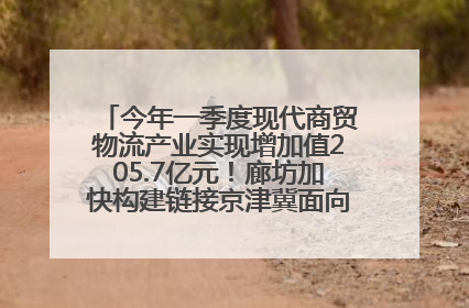 今年一季度现代商贸物流产业实现增加值205.7亿元！廊坊加快构建链接京津冀面向全世界的物流通道