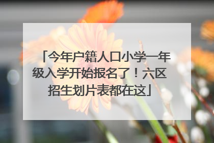 今年户籍人口小学一年级入学开始报名了！六区招生划片表都在这