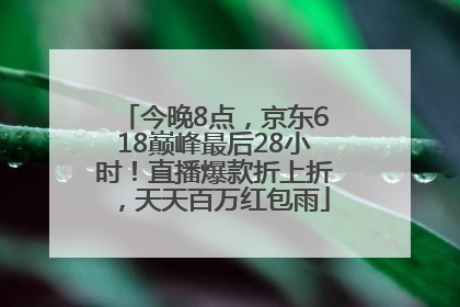 今晚8点，京东618巅峰最后28小时！直播爆款折上折，天天百万红包雨
