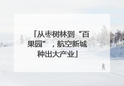 从枣树林到“百果园”，航空新城种出大产业