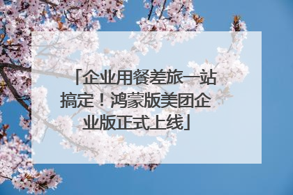 企业用餐差旅一站搞定！鸿蒙版美团企业版正式上线