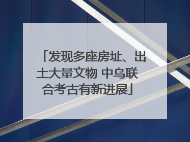 发现多座房址、出土大量文物 中乌联合考古有新进展