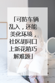 可防车辆乱入，还能美化环境，社区胡同口上新花箱巧解难题