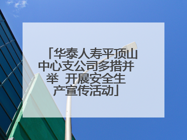 华泰人寿平顶山中心支公司多措并举  开展安全生产宣传活动