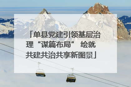 单县党建引领基层治理“谋篇布局” 绘就共建共治共享新图景