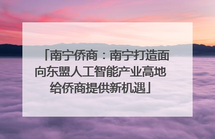 南宁侨商：南宁打造面向东盟人工智能产业高地给侨商提供新机遇